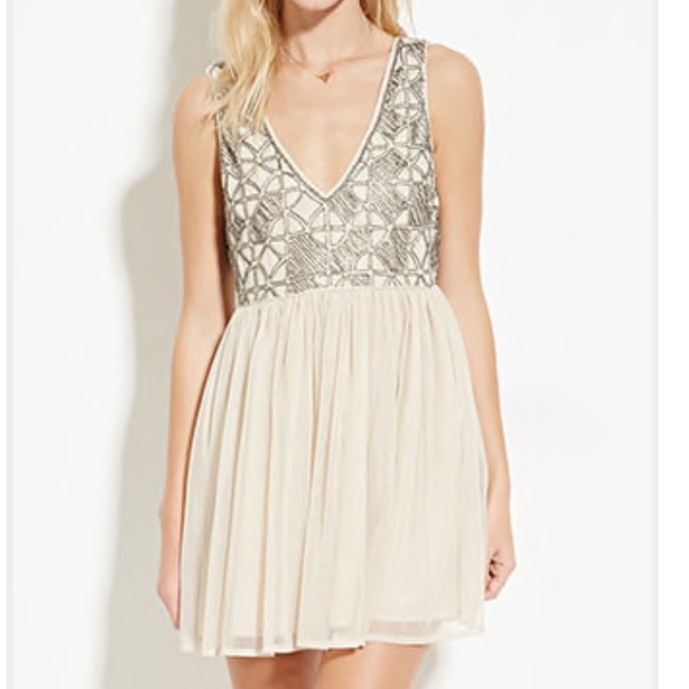 Cream sequined dress
